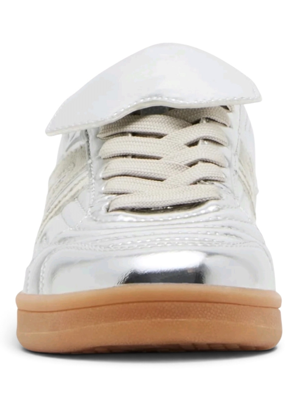Steve Madden Madrid Silver Metallic Gum Sole Sneakers NWT Size 8 - Picture 3 of 8